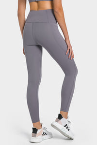 SEAMED High-Waisted Ankle Length Leggings with Pockets