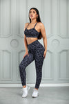 Leopard Print Cutout Sports Bra and Leggings Set