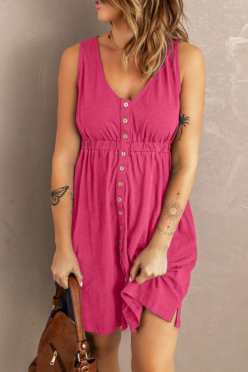 Sleeveless Button-Down Everyday Dress