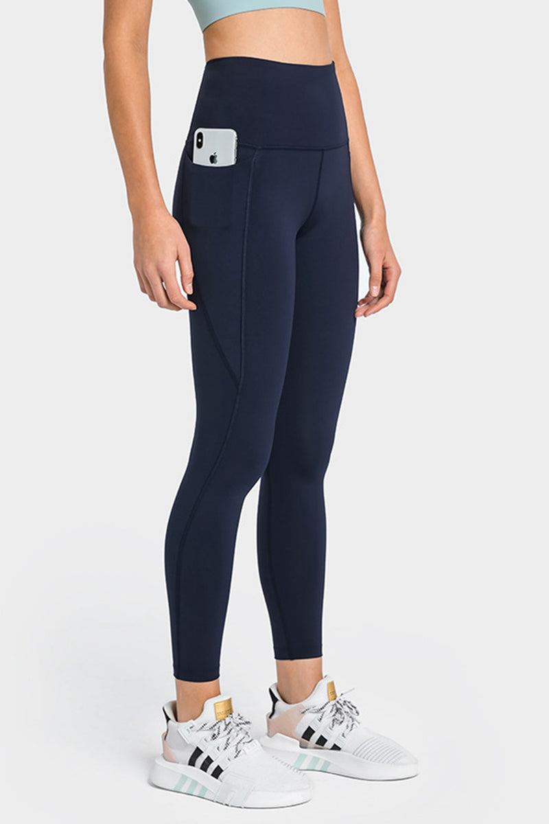 SEAMED High-Waisted Ankle Length Leggings with Pockets