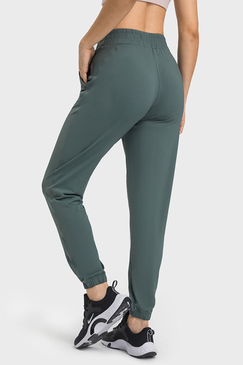 Elastic Waist Joggers With Pockets