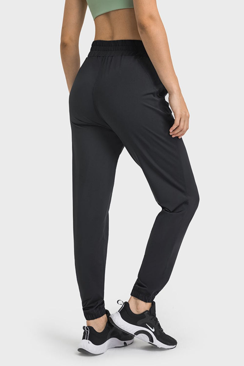 Elastic Waist Joggers With Pockets