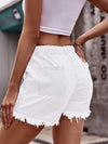 Drawstring Hem Denim Shorts