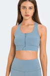 Racerback Zip Sports Bra