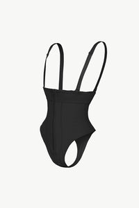 No Show Adjustable Strap Zip-Up Shape & Sculp Body Suit