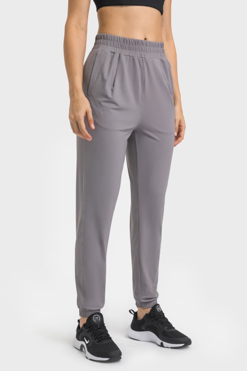 Elastic Waist Joggers With Pockets