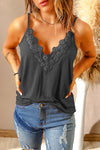 Lace Embroidered V-Neck Cami Top