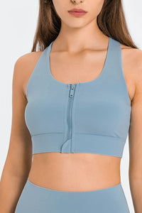 Racerback Zip Sports Bra