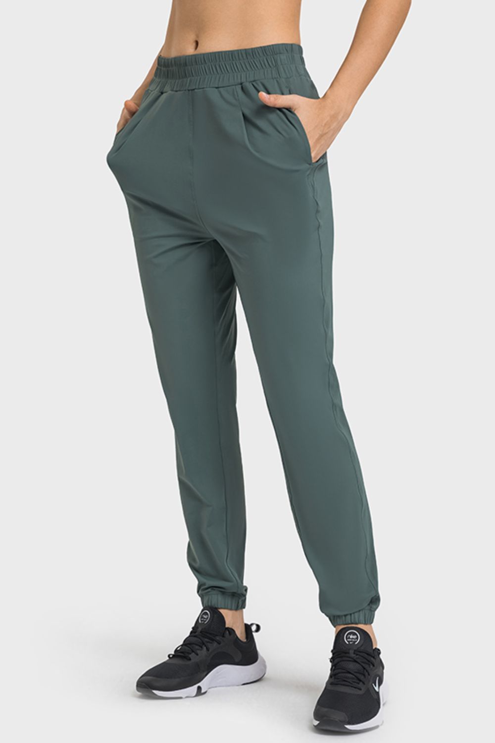 Elastic Waist Joggers With Pockets