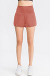 Wide Waistband Sports Shorts with Rear Pocket