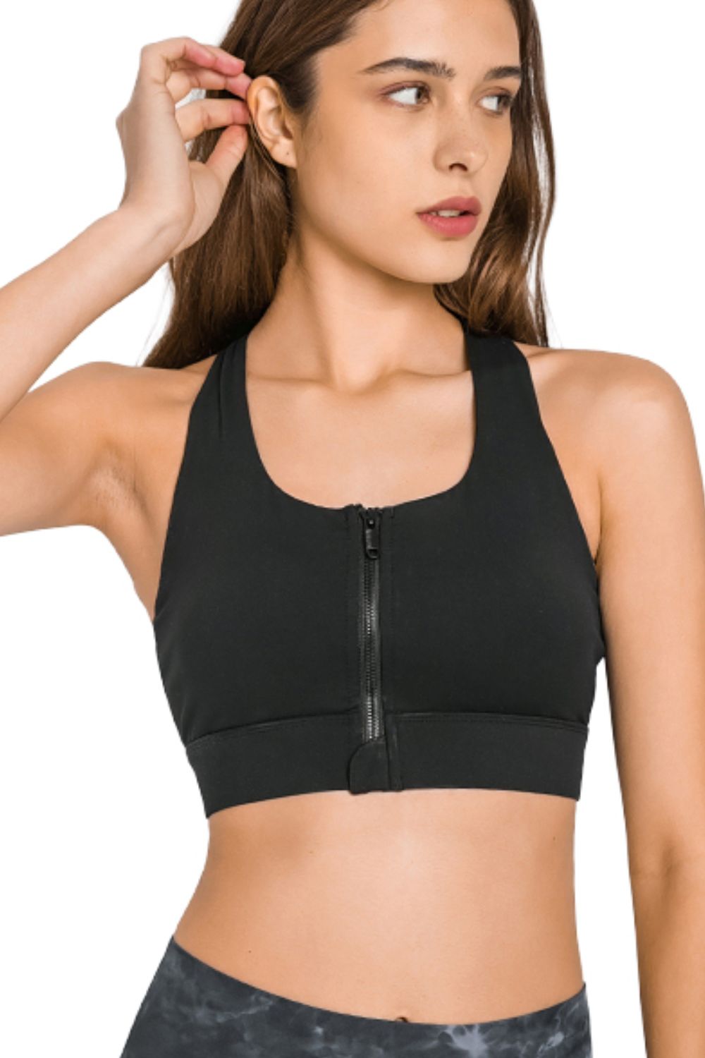 Racerback Zip Sports Bra