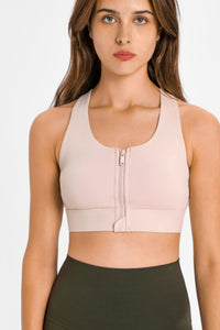 Racerback Zip Sports Bra