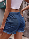 Drawstring Hem Denim Shorts