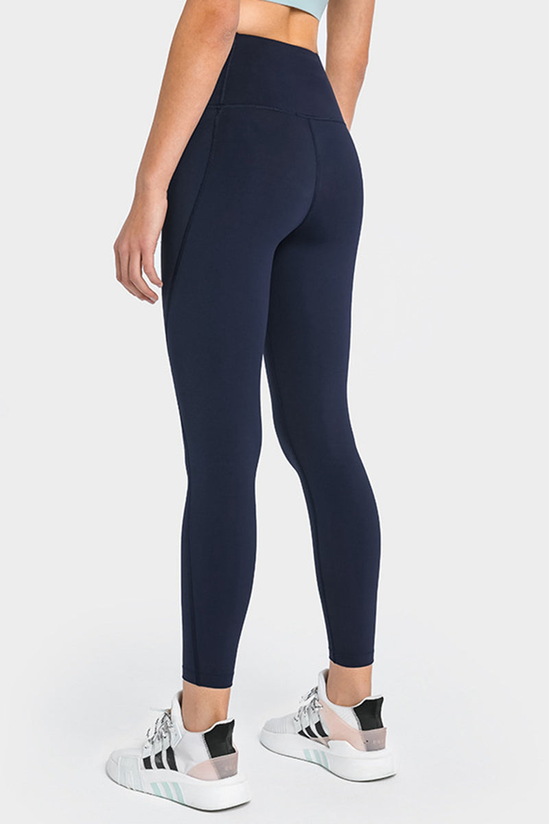 SEAMED High-Waisted Ankle Length Leggings with Pockets